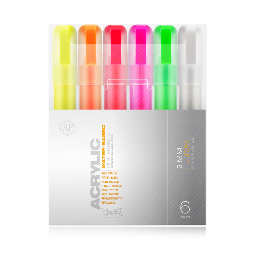 Montana ACRYLIC Marker Set 6er Fine FLUOR