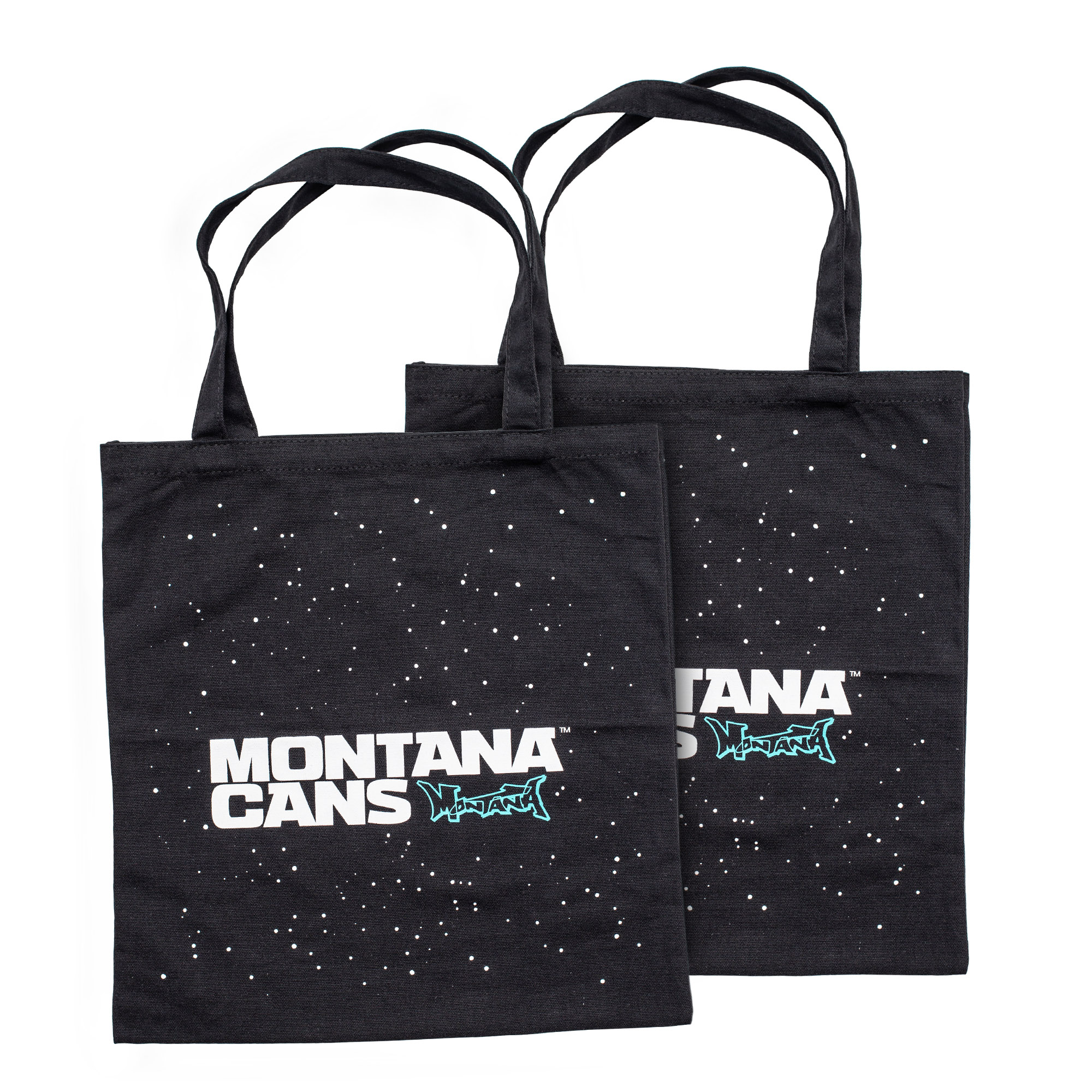 MONTANA-COTTON-BAG-TYPO-LOGO-BLACK Montana Typo-Logo+Stars Cotton Bag - Black